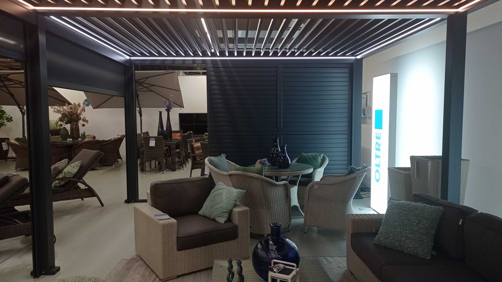 Elektryczna pergola tarasowa PRIME z oświetleniem LED 4x6m