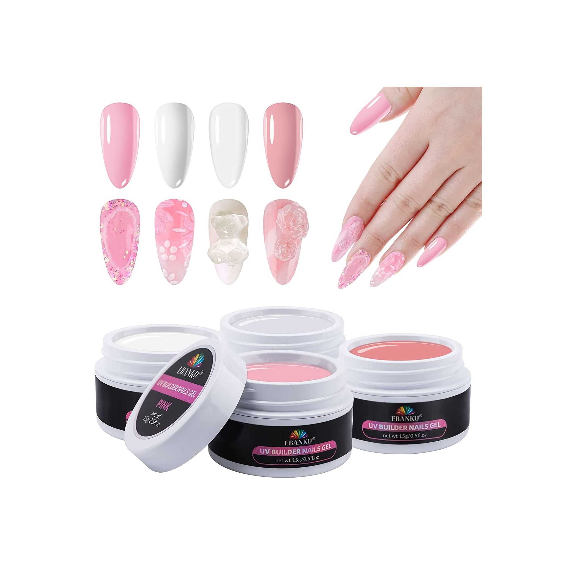 Kit Completo 4 Gel +Vernizes +Broca +Forno +Aspirador Pó Unhas Gel