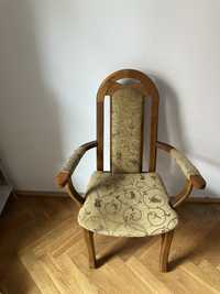 Dawne krzeslo/ fotel tapicerowany drewniany vintage