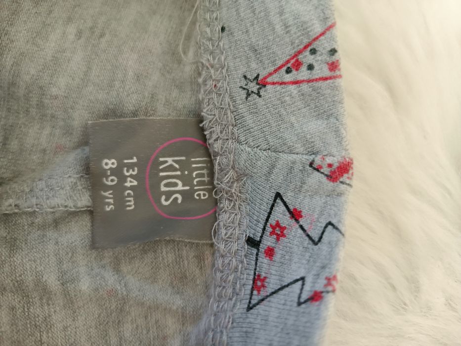 Świąteczne leginsy w choinki bawełna wiskoza 128  134