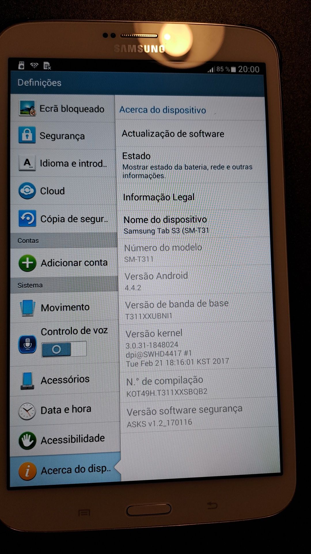 Tablet Android Samsung Galaxy Tab 3 T311 3G 16GB 8''