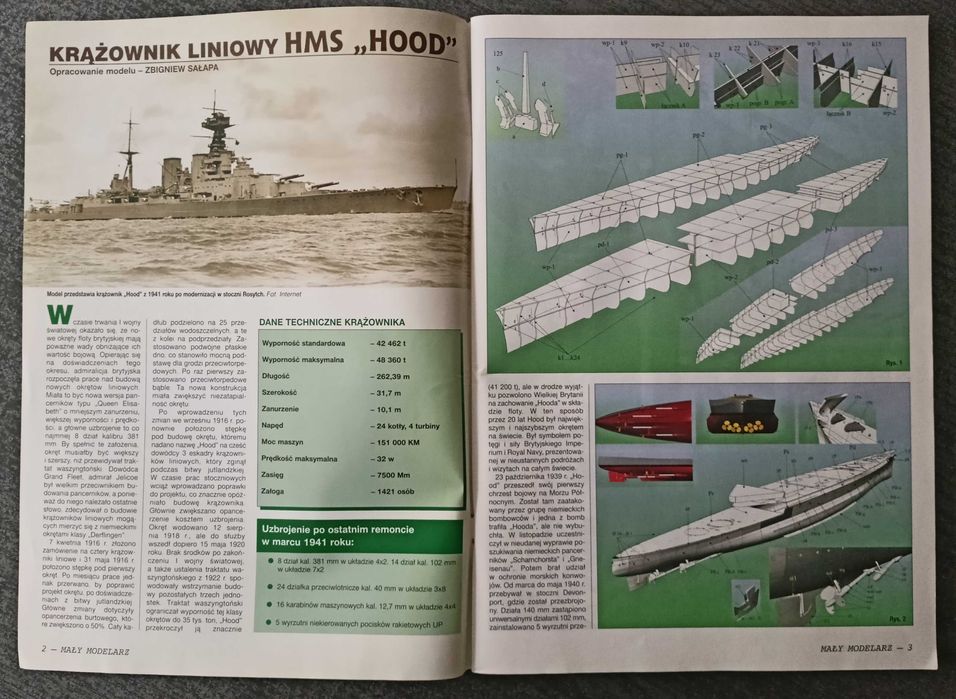 Mały Modelarz 10-11-12/2007 Krążownik liniowy HMS "HOOD"