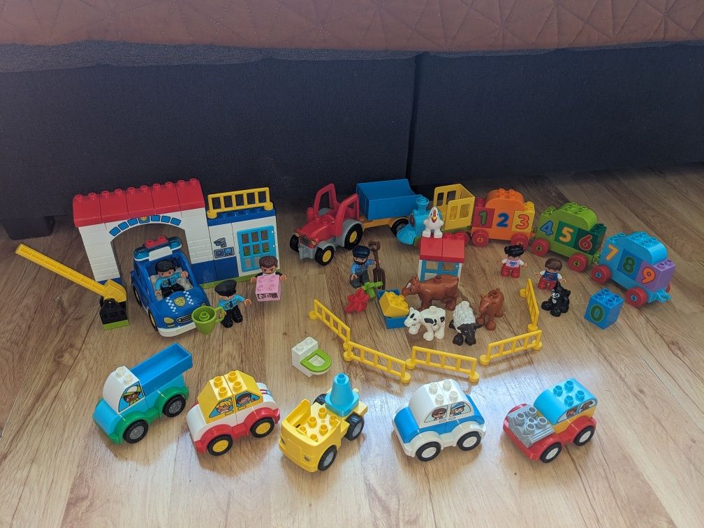 Lego Duplo duży zestaw klocków policja pociąg traktor