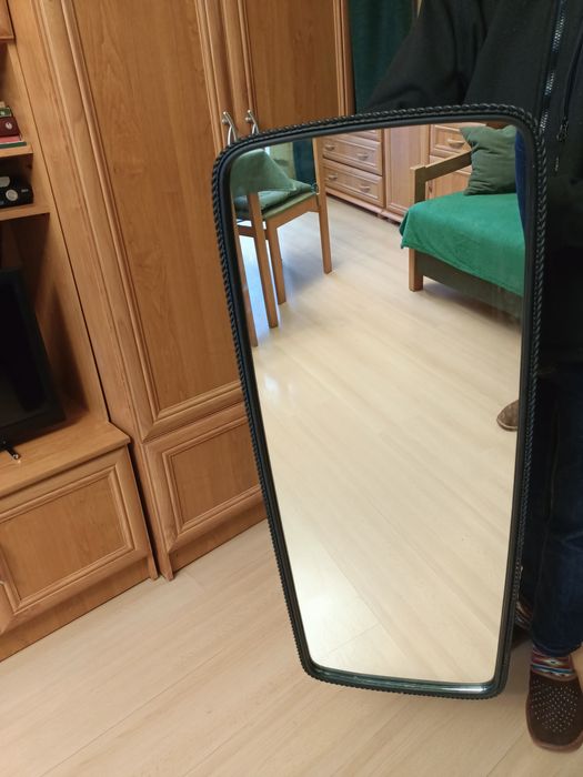 Piękne lustro w metalowej ramie. PRL