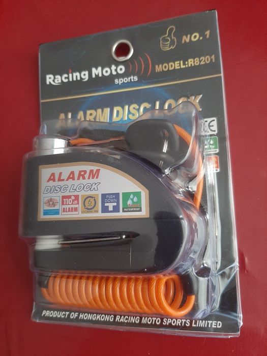 Cadeado de travao disco c alarme 110DB, 2 chaves, nov