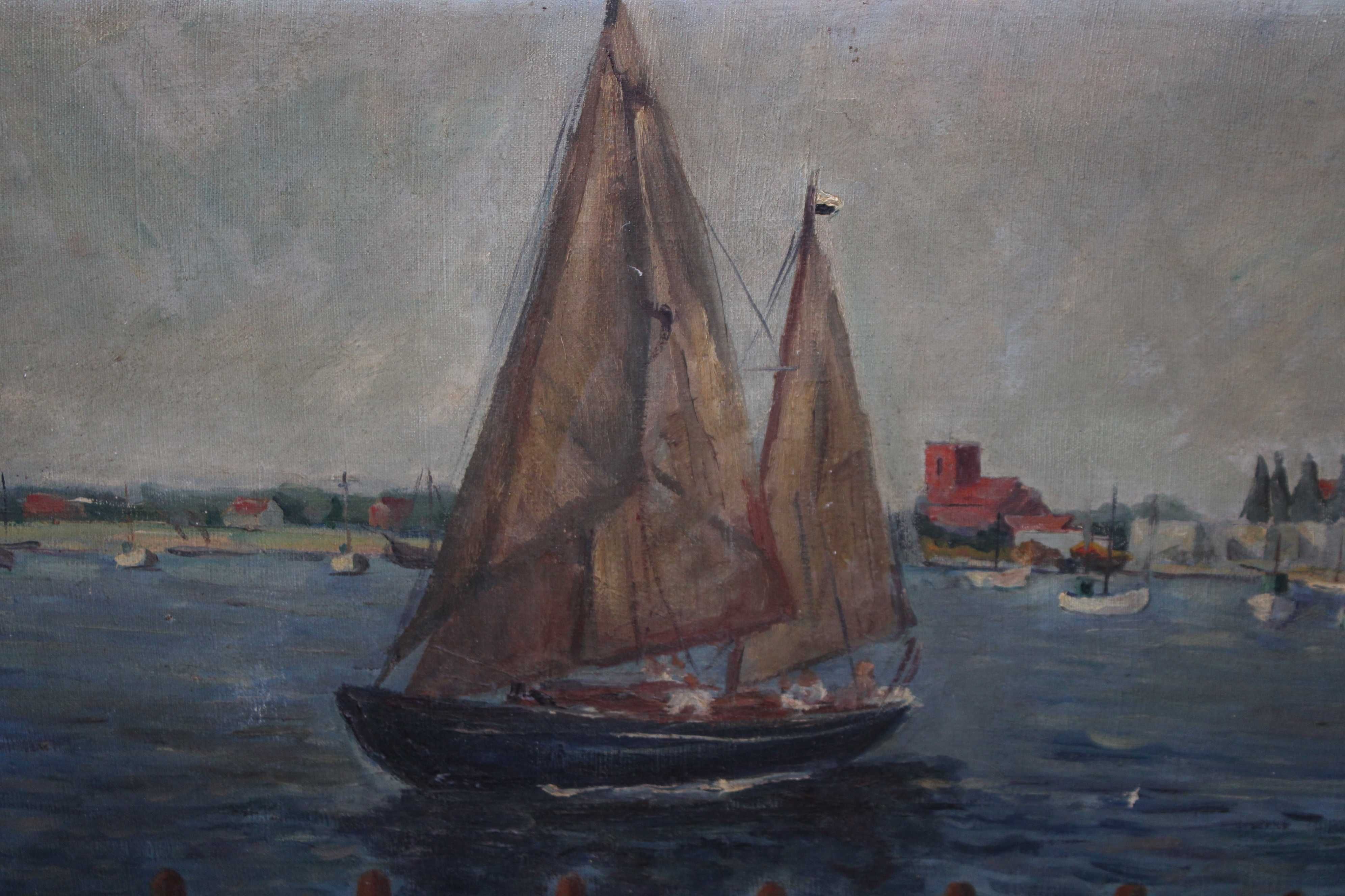 Obraz  Kolekcjonerski Mieczysław Bieszczanin - Port Jastarnia 1937