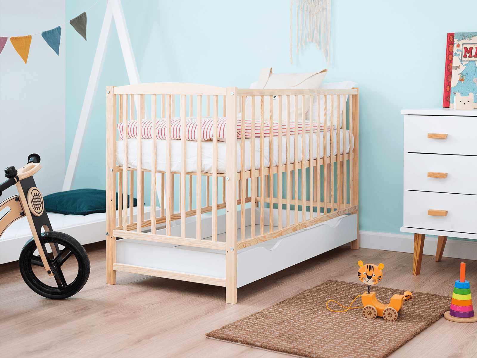 Meble Magnat Łóżeczko dziecięce sosnowe 60x120 Baby Classic sosna