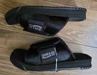 buty sandały klapki Shaka X - packer 45 UK 10 czarne krowie włosie