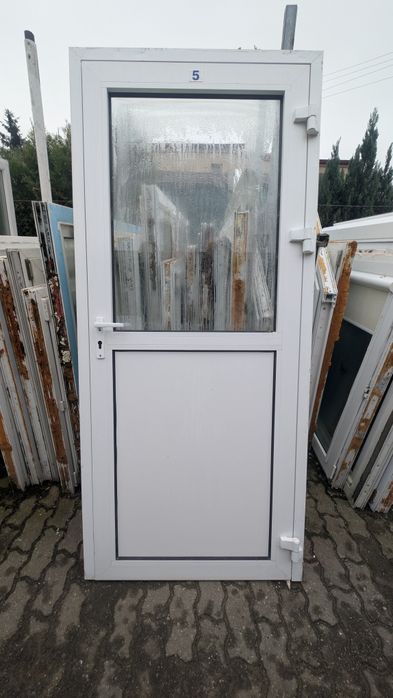 KR HAUS drzwi 95x213 zewnętrzne ALU używane okna drzwi POZNAŃ