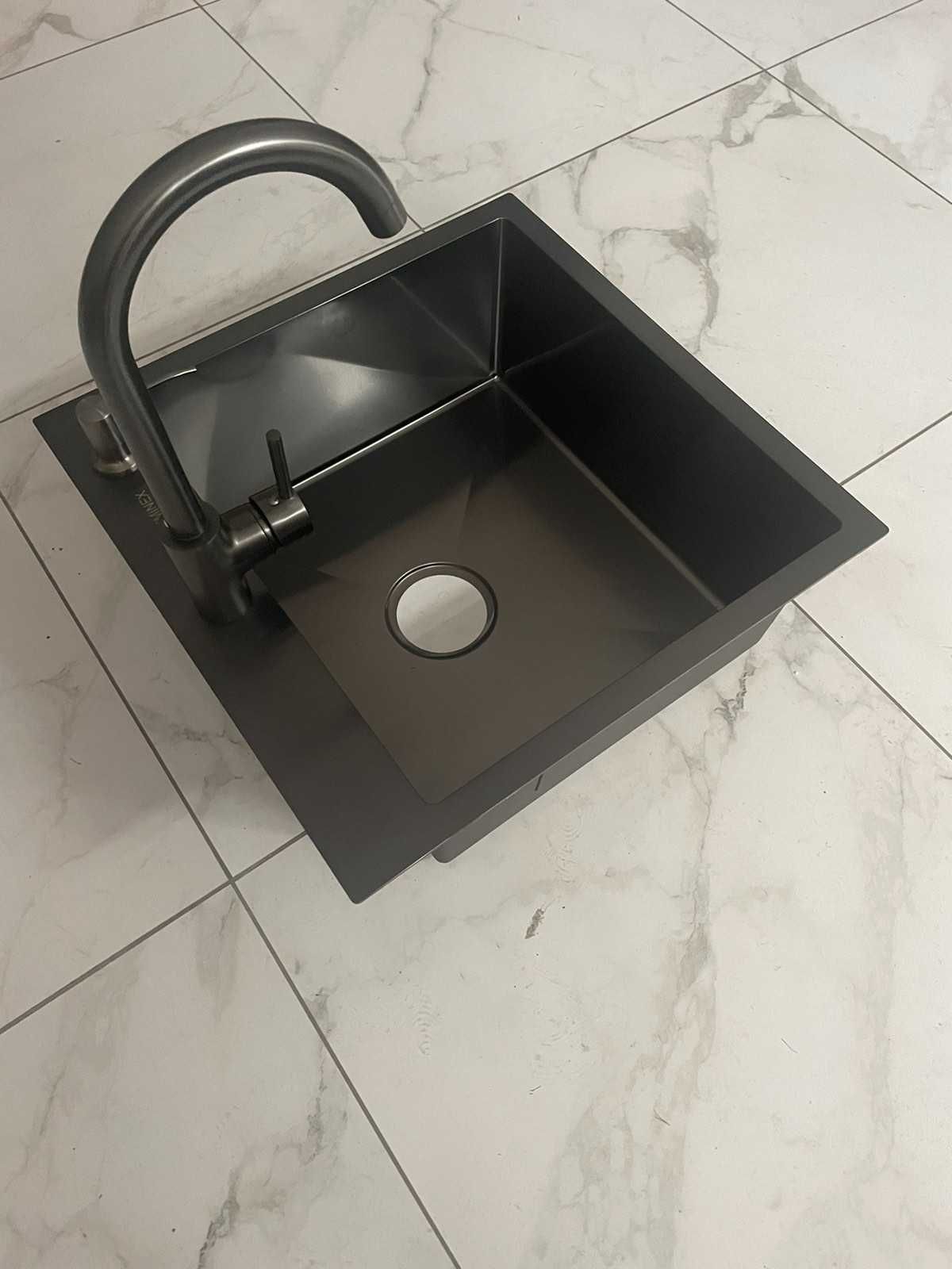 Мийка кухонна та змішувач Luminex 5050 PVD 4в1 3,0/1,0 мм чорна
