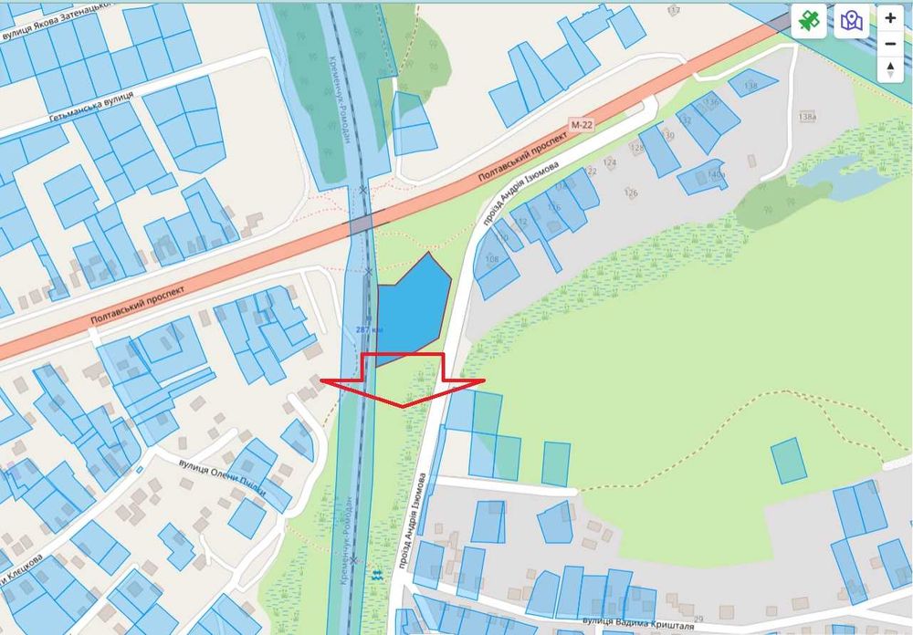Фасад проїзду Андрія Ізюмова (р-н Залізничної ст. 287 км)