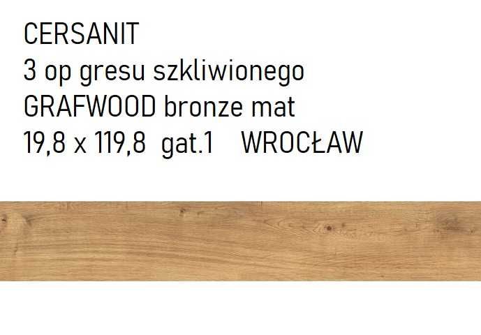 Gres szkliwiony GRAFWOOD bronze mat 9,8x119,8 gat.I CERSANIT 3,6m2