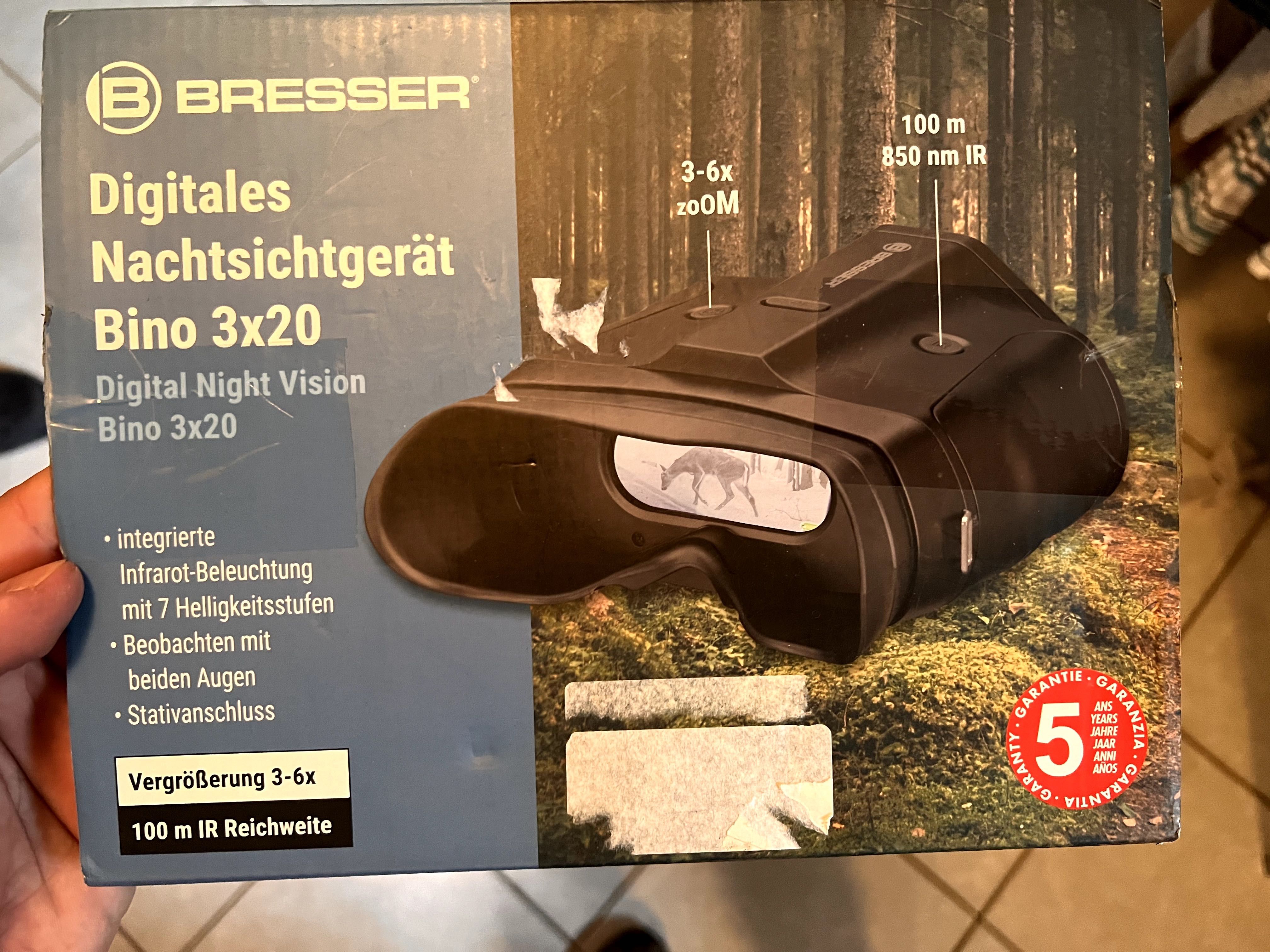 Noktowizor Bresser Bino 3x20 - zestaw