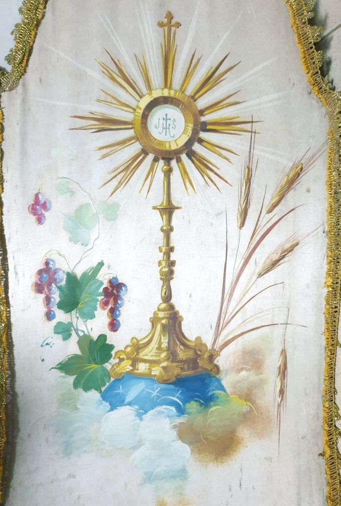 Antiga imagem - antigo grande registo de Custódia pintado à mão