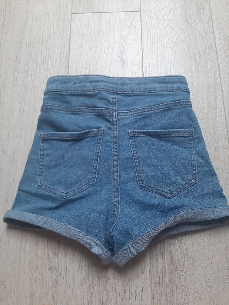 Spodenki shorty jeansowe Cropp 34 XS wysoki stan elastyczne