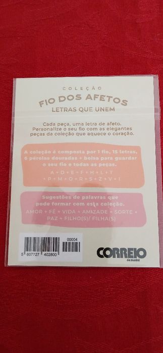 Letra F, da coleção Fio dos Afetos, nova