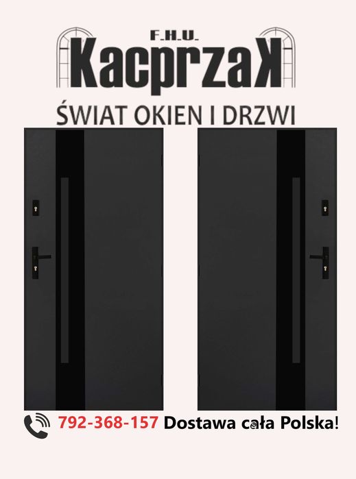 Drzwi KACPRZAK 90x200 Drzwi Zewnętrzne MARS 09 Antracyt
