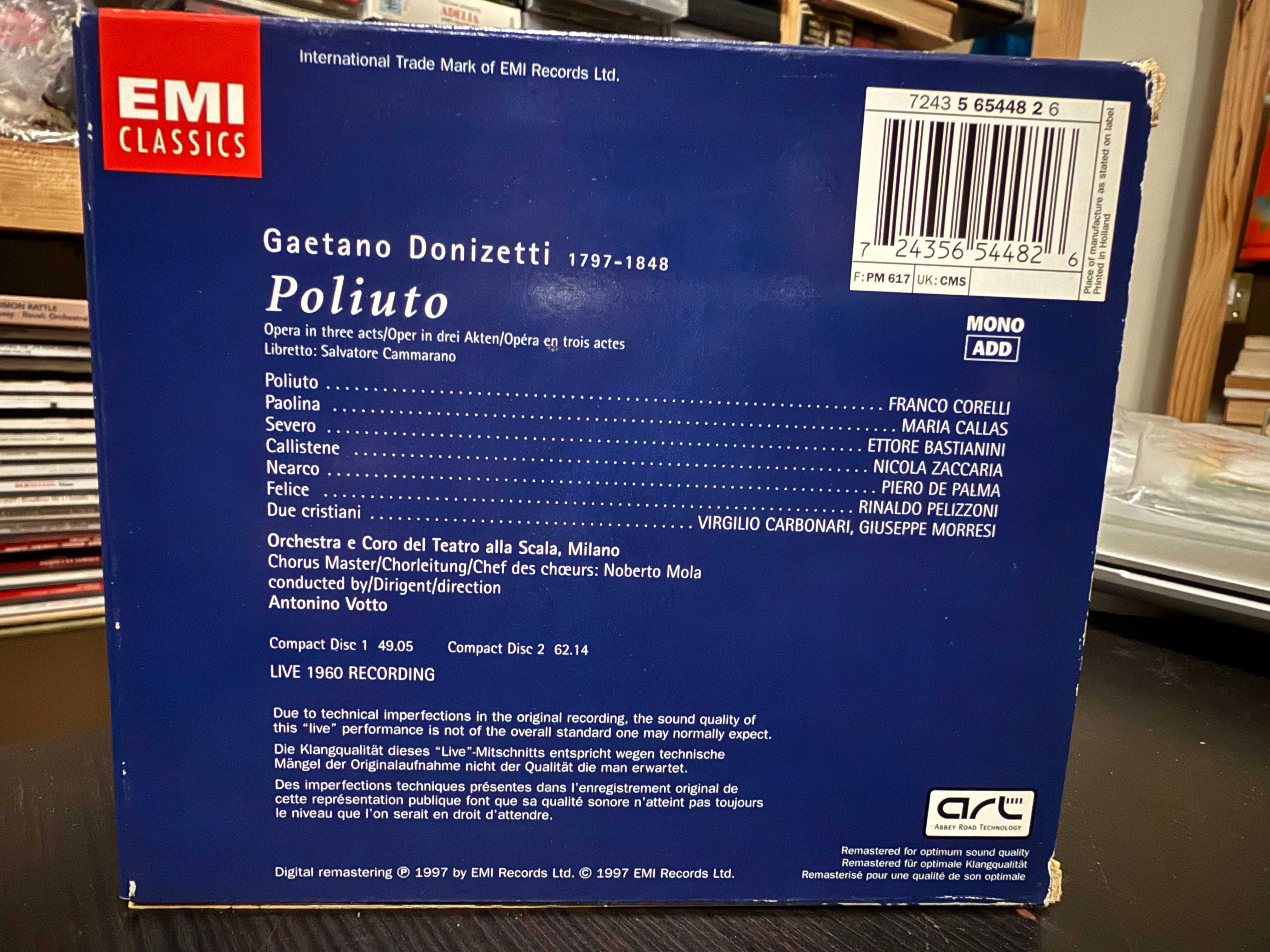 Donizetti – Poliuto – Callas, Corelli, Bastianini – alla Scala, Votto