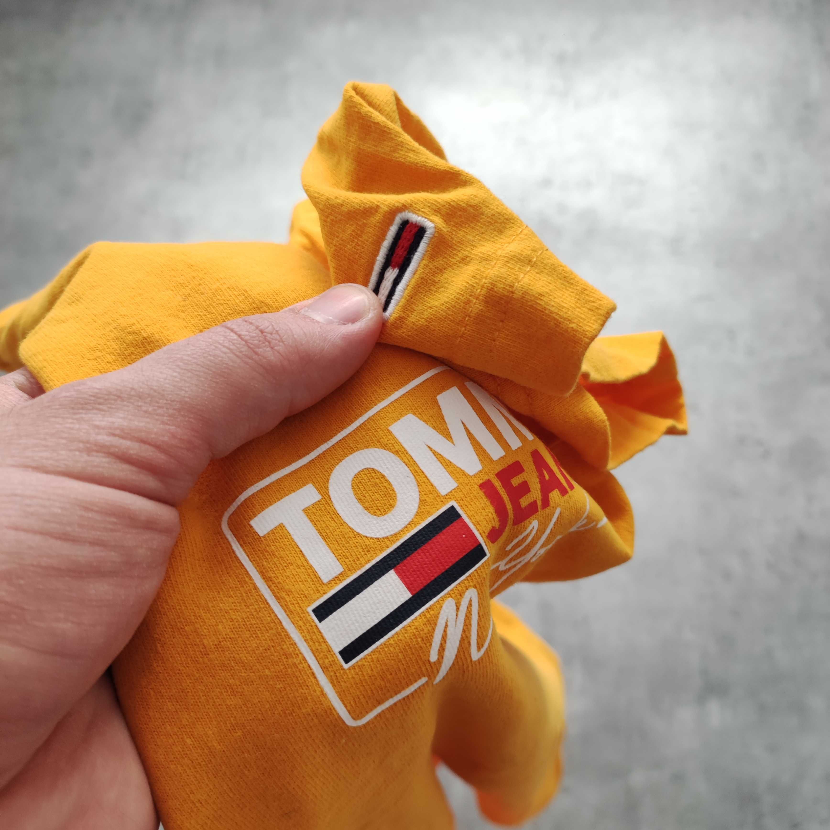 MĘSKA PREMIUM Koszulka Bawełna duże Logo Plecy Tommy Hilfiger Jeans