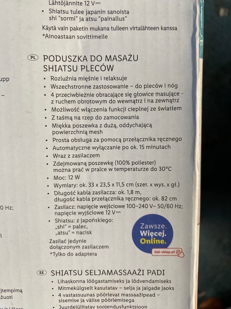 Poduszka do masażu shiatsu