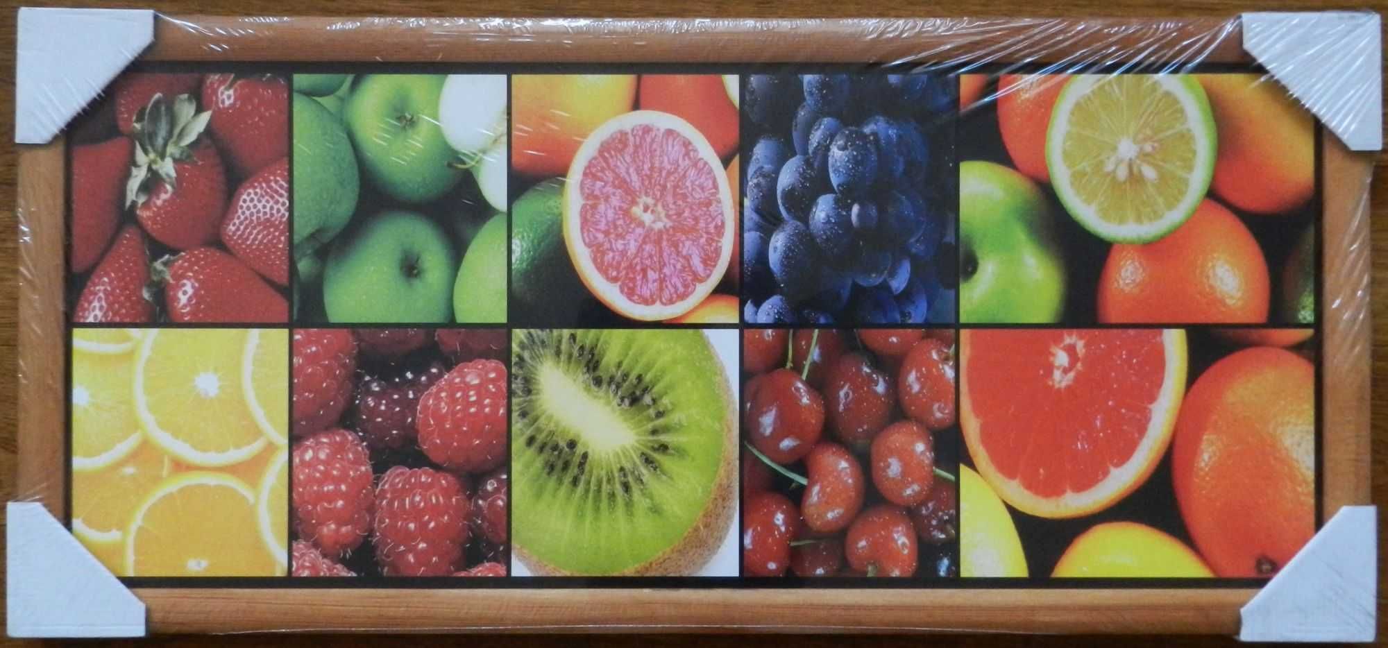 Nowy foto obraz w drewnianej ramie, owoce, 73,5x33,5 cm