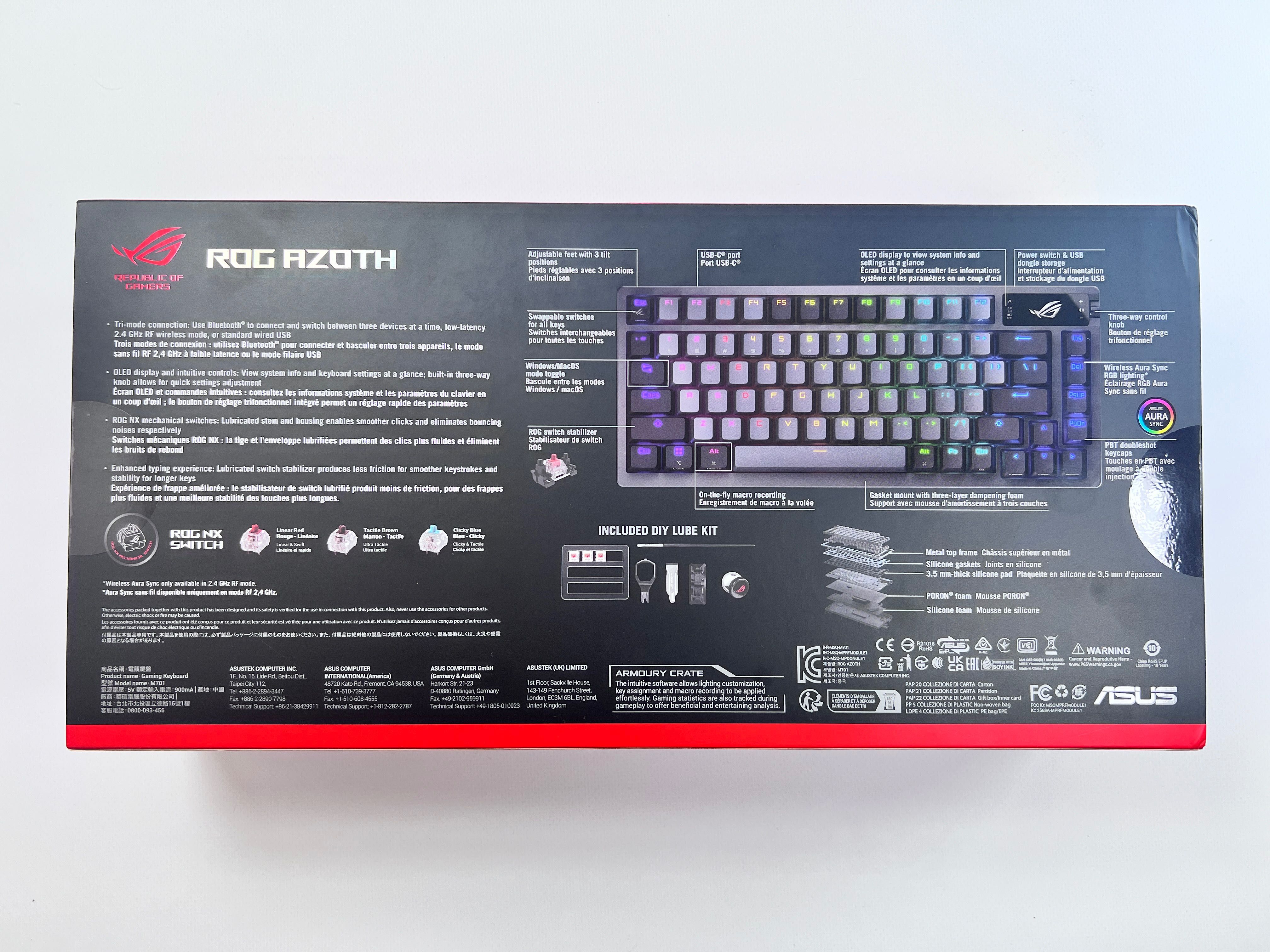 НОВА Клавіатура ASUS ROG Azoth RGB 81key NX Red Black МАГАЗИН ГАРАНТІЯ