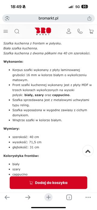 Szfka kuchenna Laura 40cm