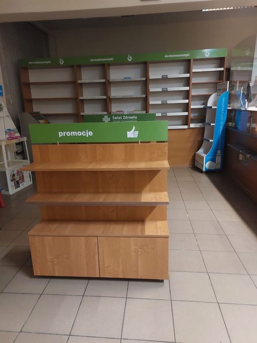 Meble apteczne, ekspedycyjne.