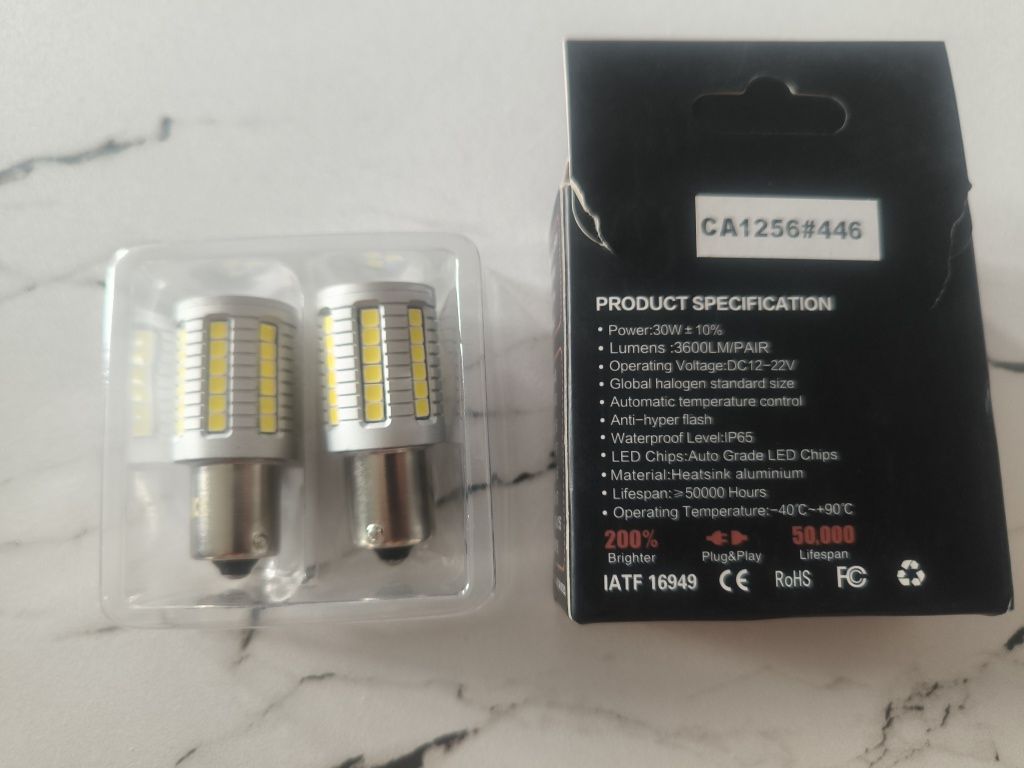 Żarówki LED P21W 30w 2szt Canbus bardzo mocne DRL wsteczne