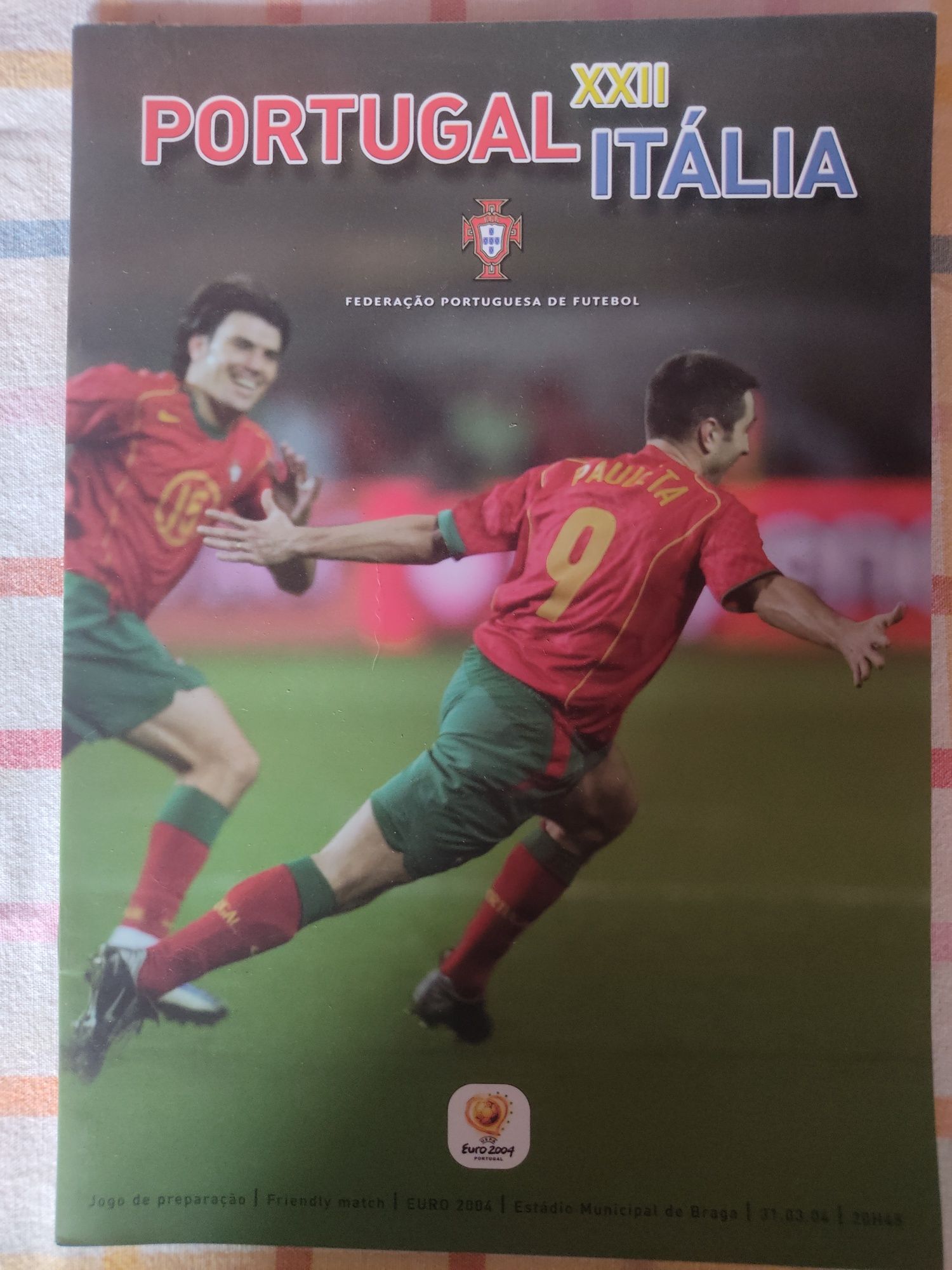 Programa de jogo Portugal Itália 2004