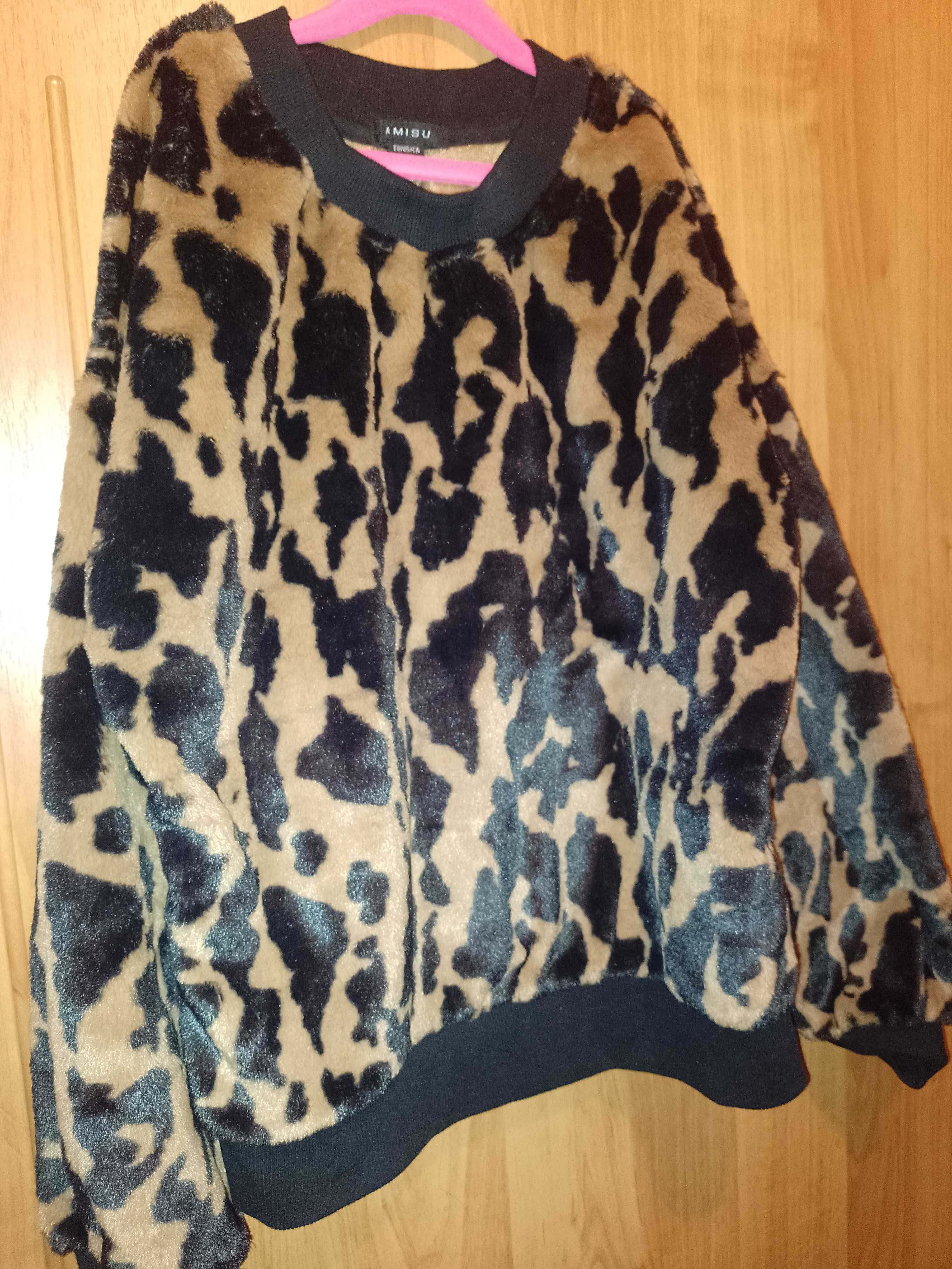 Bluza ciepła pantera futerkowa