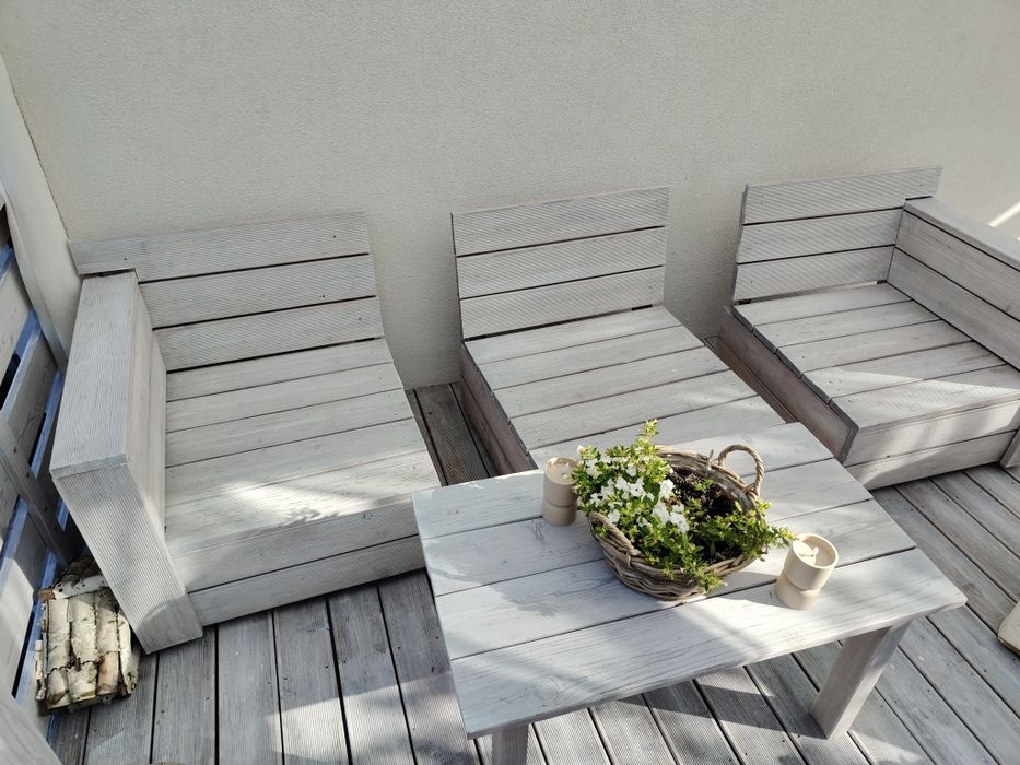 Meble ogrodowe tarasowe kanapa stolik