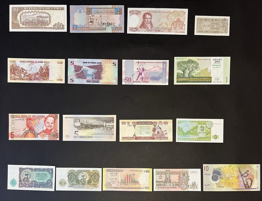 Банкноти купюри країн світу від 50 до 100 грн