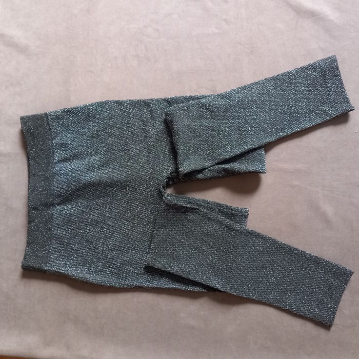 Legginsy damskie srebrne - L