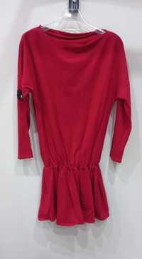 czerwona tunika sukienka produkt polski S oversize