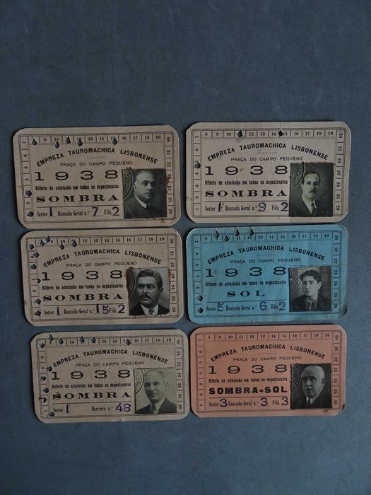 Antigos cartões sócio Empresa Tauromática Lisbonense - Ano 1938