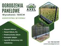 Ogrodzenie panelowe 123 cm + 25 podmurówka