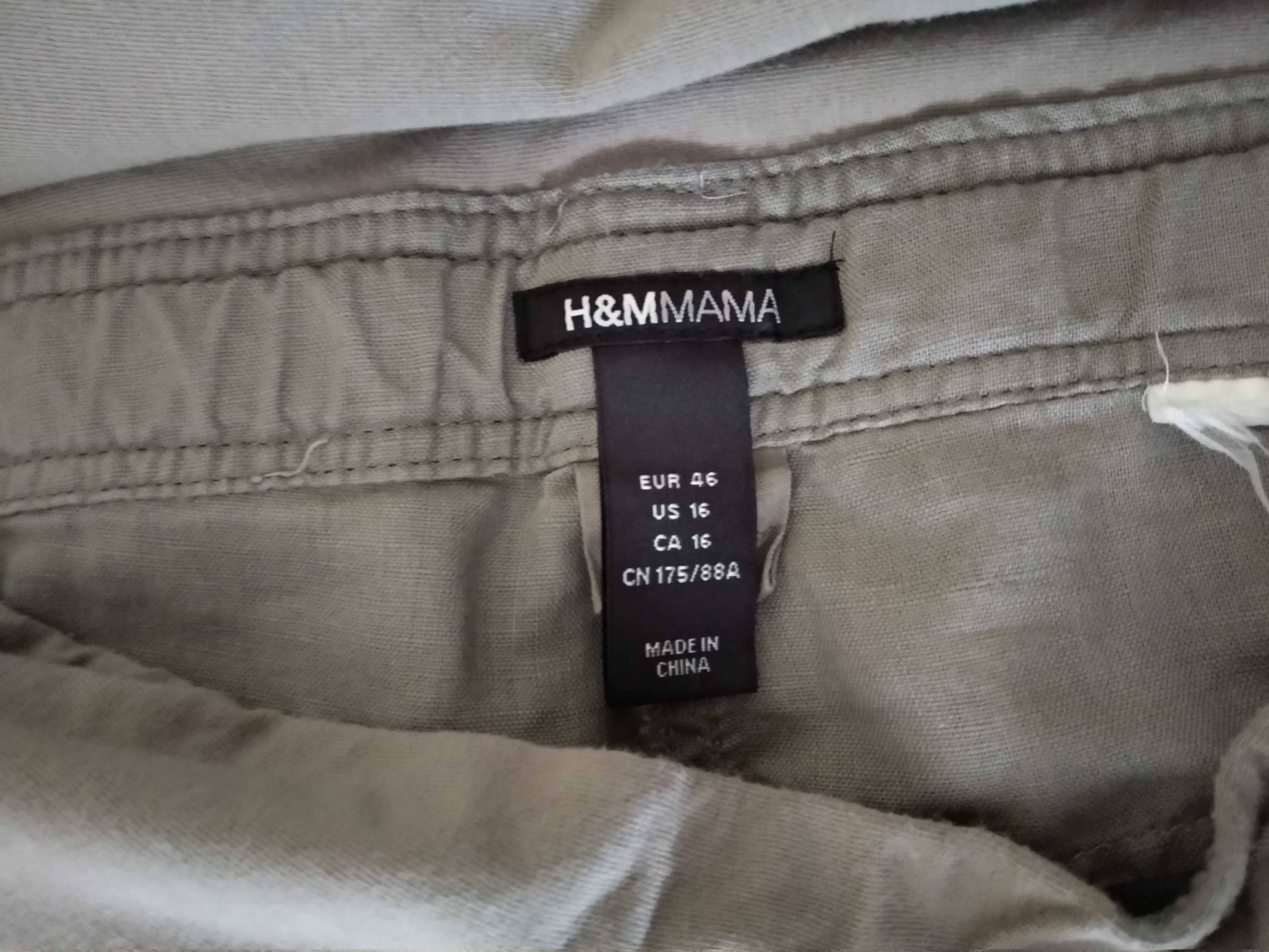 spodnie ciążowe H&M mama lniane 46