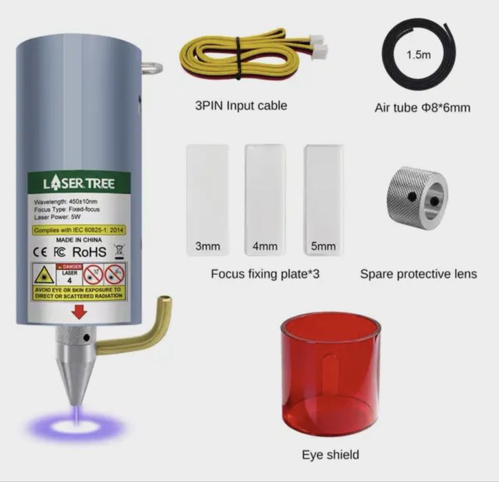 Лазерная головка оптической мощности TREE 5 Вт ЧПУ 3018 PRO
