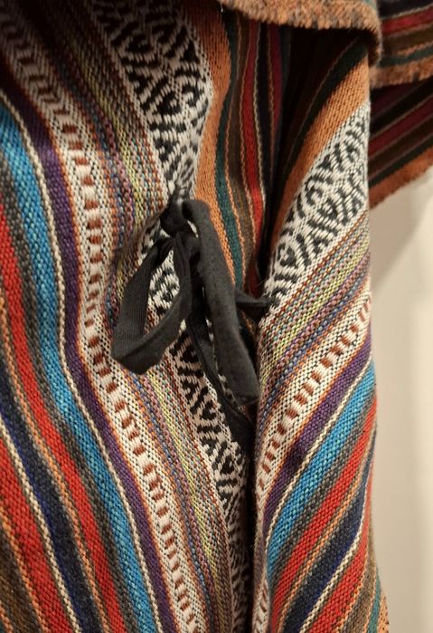 Guru-shop Ponczo kardigan 100% bawełna hippie etno poncho duży rozmiar