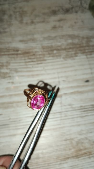 Каблучка, золота 583, срср, корунд