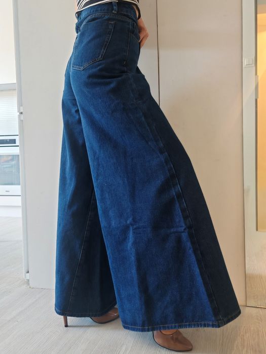 NOWE L 40 M 38 2w1 Spódnico Spodnie Baggy Jeansy szerokie Dzwony Szwed