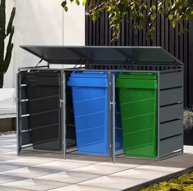 Zabudowa Koszy Na Śmieci 3x240L Obudowa Wiata Śmietnikowa Garaż+GRATIS