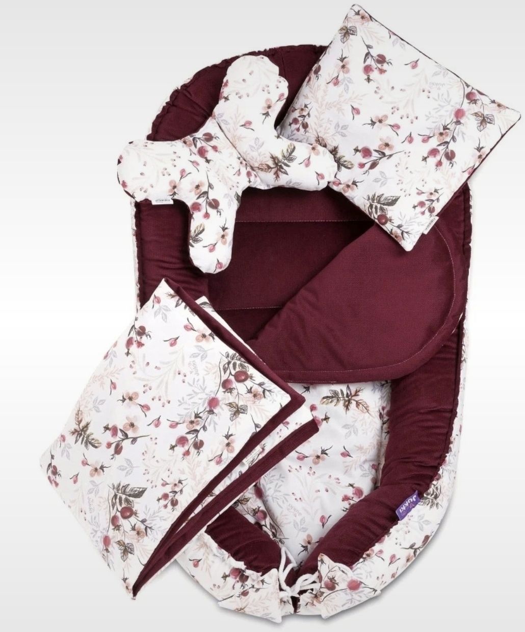 Zestaw 5 elementowy Comfort Premium Velvet - Royal Rose i Burgundowy V