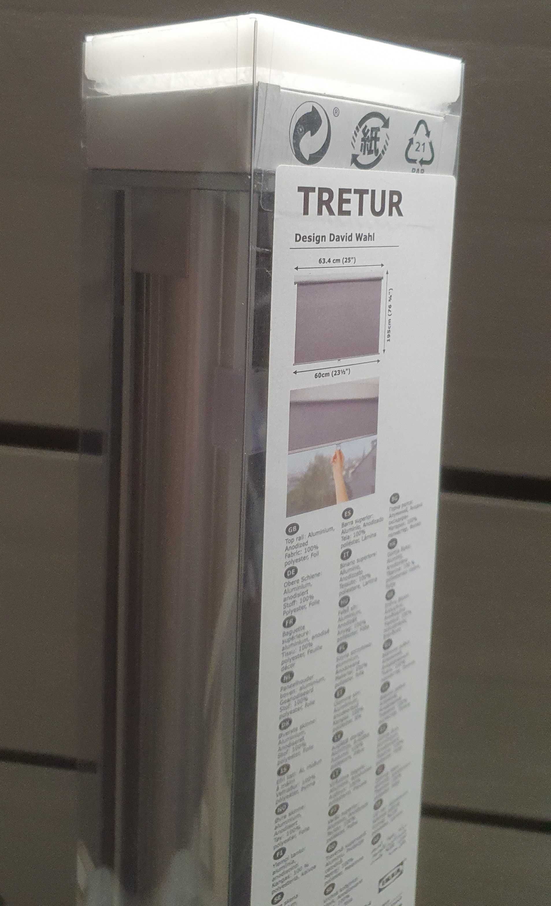 TRETUR 2szt. Roleta zaciemniająca, jasnoszary, 60x195 cm IKEA