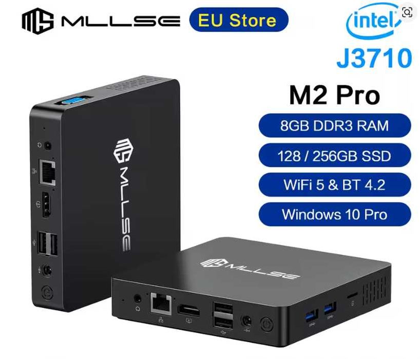MLLSE Mini PC Intel J3710 CPU 8GB RAM 256GB SSD WiFi5 Mini Desktop
