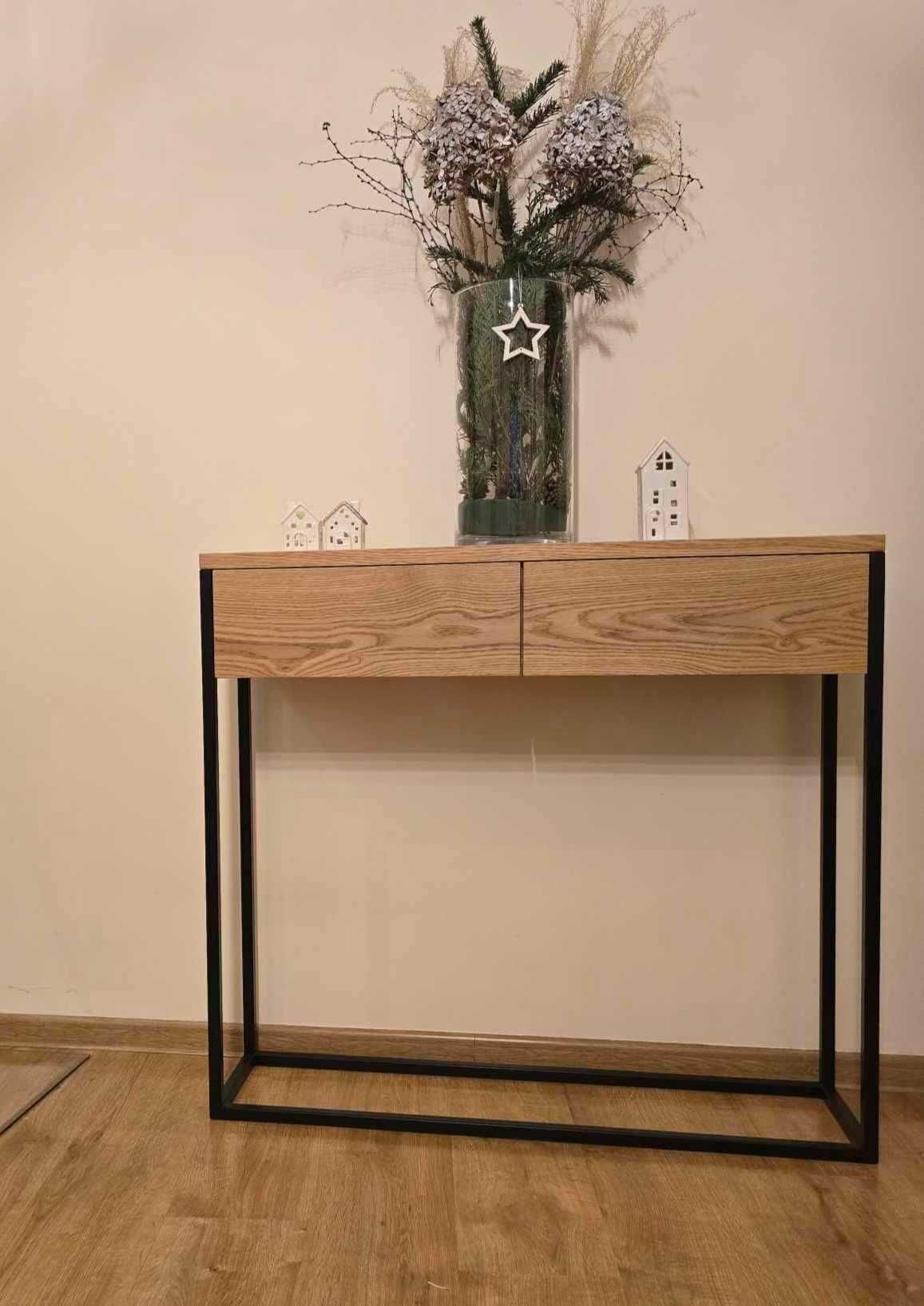 Konsolka dębowa LOFT 100x30x90