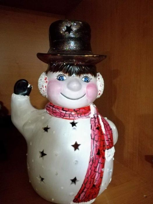 Boneco de Neve - Candeeiro para colocar vela