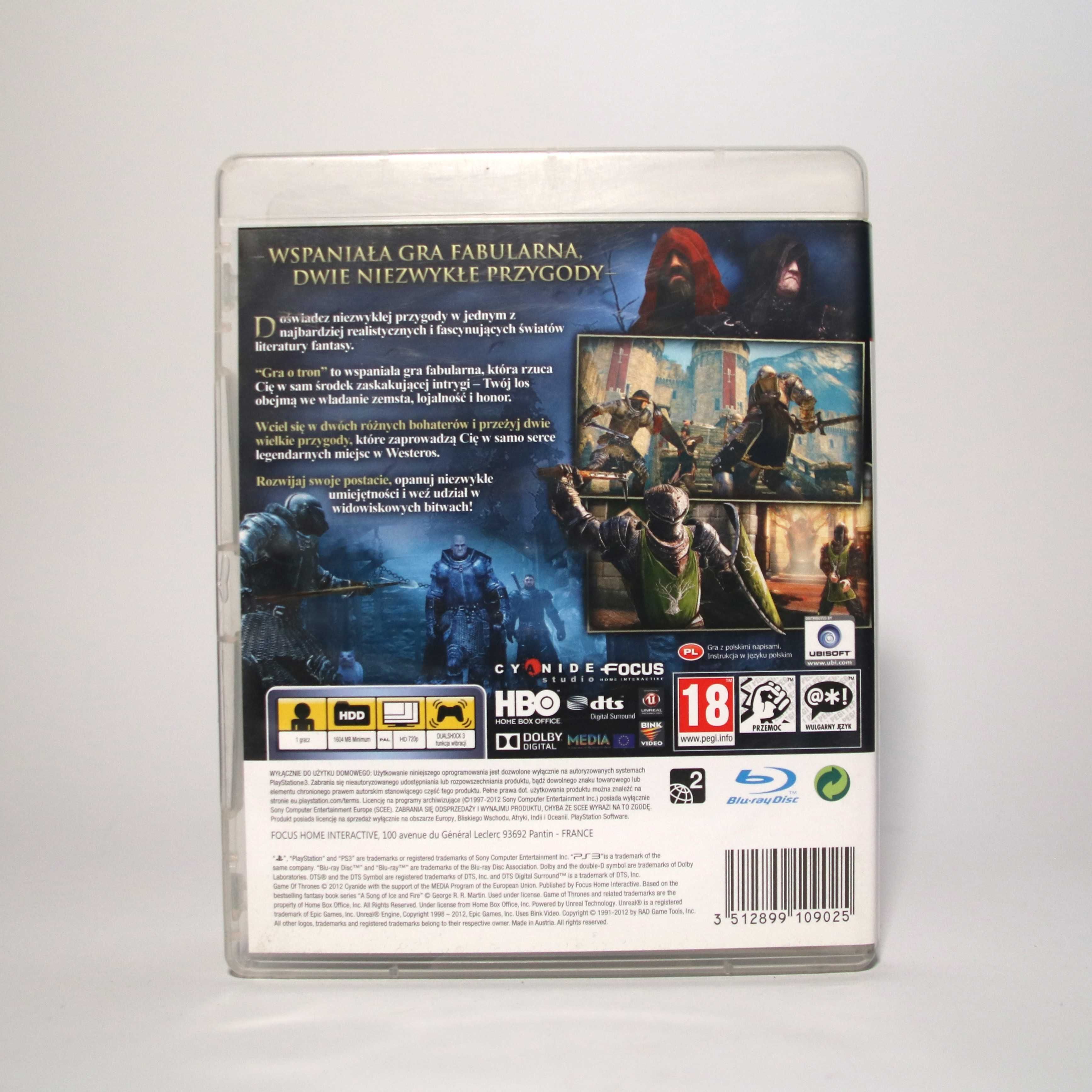 Game of thrones gra o tron PL EN PS3 jak nowa