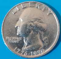 Moeda de 1/4 Dólar de 1976, USA, 200º Ano Independência